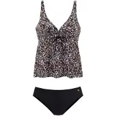 LASCANA Tankini brun / svart / vit