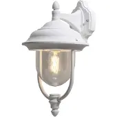 Konstsmide Vägglampa utomhus PARMA, dimbar, Vitt / opal, Aluminium / grå / zink, Lantlig / rustik, Utomhusvägglampa