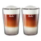 Melitta Set med 2 Borosilikatglas för Latte Machiatto 300ml Klar