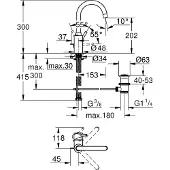GROHE Concetto, enhandtagskran för handfat ½ L-storlek, Zero