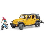 BRUDER 02543 Jeep Wrangler Rubicon med Mountain Bike och Figur