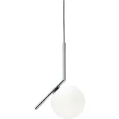 Flos Design pendellampa IC S1, dimbar, Förkromad / silver, Vardagsrum / matsal, Glas, Design, Pendellampa