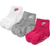 Nike Strumpor - 3-pack - Halkfri - Rosa/Vit/Grå - - 15 - Strumpor