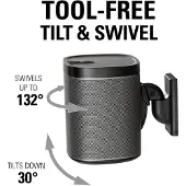 Ginza.se SANUS Wall Mount for Sonos One SL Play:1 Play:3 Pair Black