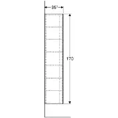 Geberit Högskåp Xeno² 1 dörr + innerspegel greige