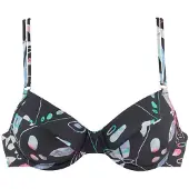 Sunseeker Bikiniöverdel 'Leaves' svart / vit