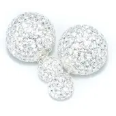 Silver Bar BB-örhängen Crystal 8/16 White