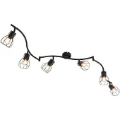 QAZQA Modern takspotlight svart 145 cm 6-ljus - Botu