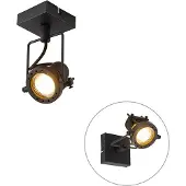 QAZQA Industriell spotlight svart - Suplux