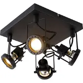 QAZQA Industriell spotlight svart 4-ljus - Suplux