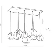 TK Lighting Taklampa , Cubus, dimbara, Flerfärgad, Vardagsrum, Glas, Modern