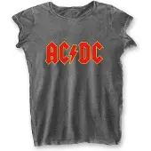 Ginza.se AC/DC: Ladies Burnout T-Shirt/Logo (Charcoal Grey) (Medium)