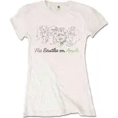Ginza.se The Beatles: Ladies T-Shirt/Outline Faces On Apple (Sand) (Large)