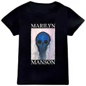Ginza.se Marilyn Manson: Kids T-Shirt/Halloween Painted Hollywood (Black) (7-8 Years)