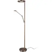 TRIO Lighting LED uplight golvlampa Barrie, dimbar, Brun / mässing, Vardagsrum / matsal, Metall, Modern, LED-golvlampa
