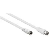 Wentronic goobay AKFC 0250 - Antennkabel - IEC-kontakt hona till F-kontakt hane - 2.5 m - dubbelt skärmad koaxial - 75 dB - vit