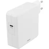 Deltaco USBC-AC117 - Strömadapter - 87 Watt - Fast Charge, PD (24 pin USB-C) - vit