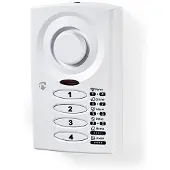 Nedis Dörr- och fönsterlarm med siren | Knappsats / Magnetisk sensor | Batteridriven | 3x AAA/LR03 | 85 dB | Vit