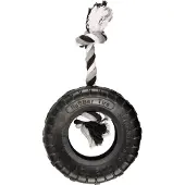 Flamingo Gladiator Rubber Tire & Rope Hund Leksak