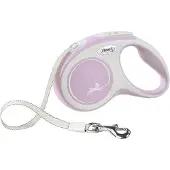 Flexi New COMFORT, Hund, Utdragbart koppel, Rosa, Vit, Band, 15 kg, Monokromatiskt