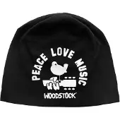 Ginza.se Woodstock: Unisex Beanie Hat/Peace, Love, Music (Black)