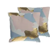 Shumee 2 prydnadskuddar i lappar 45 x 45 cm roséguld IXIA