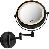 QAZQA Design badrumsspegel svart inkl LED justerbar IP44 - Vicino