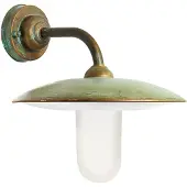 MORETTI Luce Vägglampa utomhus CASALE, dimbar, Brun / mässing, Mässing, Lantlig / rustik