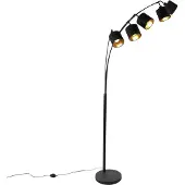 TRIO Leuchten Golvlampa Tommy, Svart, Vardagsrum / matsal, Textil / tyger / siden, Modern, Golvlampa