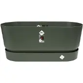 Elho Balkonglåda med hjul Greenville Terrass 80 - L 35 x B 78 x H 33,5 cm - Bladgrön