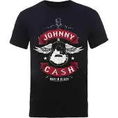 Ginza.se Johnny Cash: Unisex T-Shirt/Winged Guitar (Black) (Small)