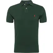 Ralph Lauren för män. 710795080018 Pikétröja med smal passform grön (S), Casual, Bomull, Kort ärm