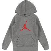 Jordan Hoodie - Jumpman Logo - Gråmelerad m. Röd - - 3-4 år (98-104) - Hoodie