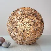 Holländer Bordslampa MUSCHELBALL, Creme / bärnsten, Vardagsrum / matsal, Syntetmaterial, Modern, Bordslampa
