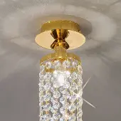 KOLARZ Kristall taklampa Charleston, dimbar, Mässing / guld, Vardagsrum / matsal, Metall, Taklampa