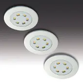 Hera 3dels-set LED-inbyggnadslampa R 55, Aluminium / grå / zink, Kök, Metall, Modern