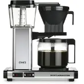 Moccamaster KBG Select Polished Silver, Droppande kaffebryggare, 1,25 l, Malat kaffe, 1520 W, Svart, Silver