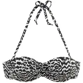 LASCANA Bikiniöverdel 'Clara' beige / svart