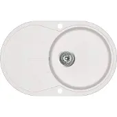 vidaXL Diskho granit enkel oval vit