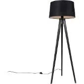 QAZQA Stativ svart med linnelampa svart 45 cm - Tripod Classic