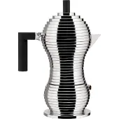 Alessi Pulcina Espressobryggare 6 koppar Aluminium/Svart