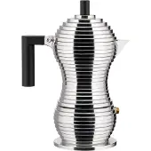 Alessi Pulcina Espressobryggare 3 koppar Aluminium/Svart