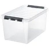Orthex Stor förvaringslåda med lock 46L, SmartStore, Klar/svart
