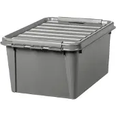 Smartstore Förvaringslåda med lock i återvunnen plast 31L, SmartStore, Grå