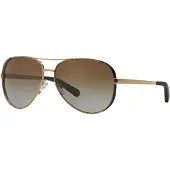 Michael Kors Aviator Dam Guld Mörk Choklad Brun Gradient Polariserade Solglasögon