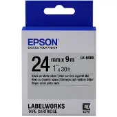 Epson LK-6SBE | svart text - silver tejp | 24mm (original)
