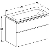 Geberit Möbelset iCon smal 2 lådor 90x63 vit matt