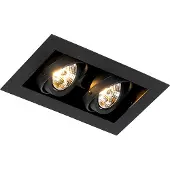 QAZQA Modern infälld spotlight svart 2-ljus justerbar - Oneon 70