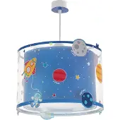 DALBER - Hänglampa för barn - Planeter - Solsystemets planeter, L 33 cm, H 25 cm, Blå