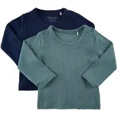 Minymo Tröja - Rib - 2-pack - Goblin Blue - - 68 - Tröja